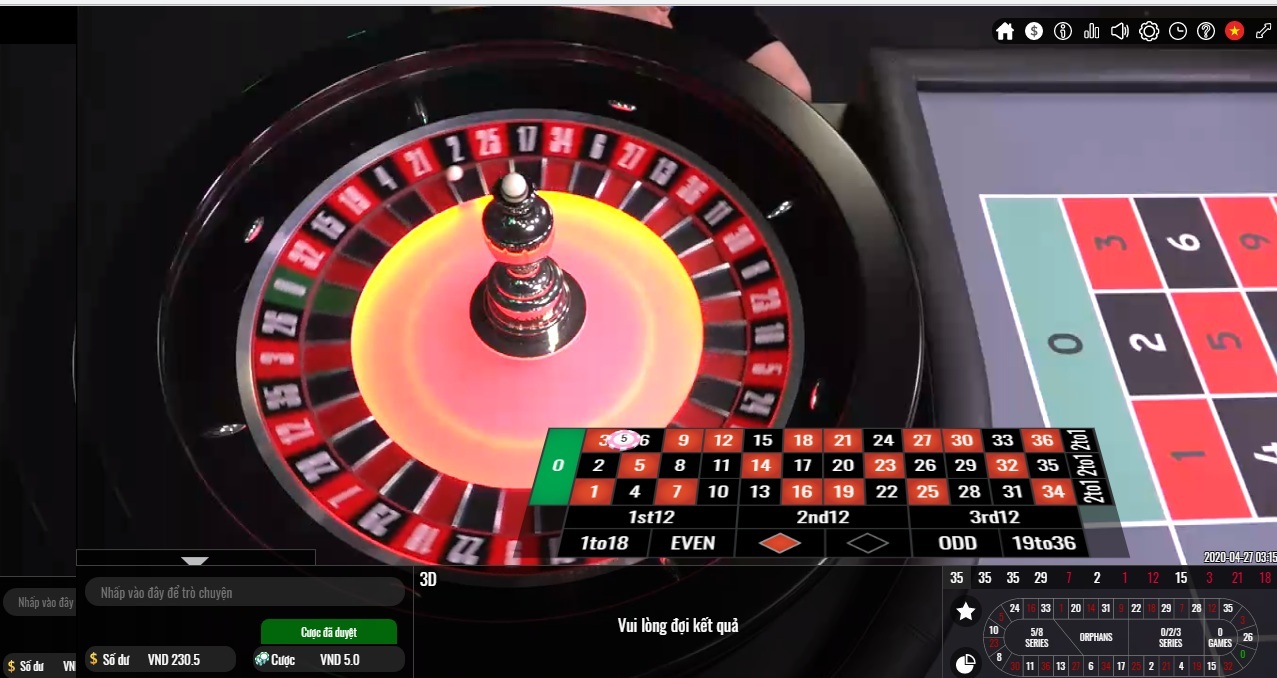 Hướng dẫn chơi Roulette trong sòng Vivo Gaming nhà cái Lucky88