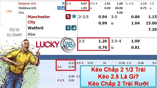 Kèo chấp 2 1/2 là gì? Kinh nghiệm cá cược, cá độ kèo chấp 2 trái rưỡi